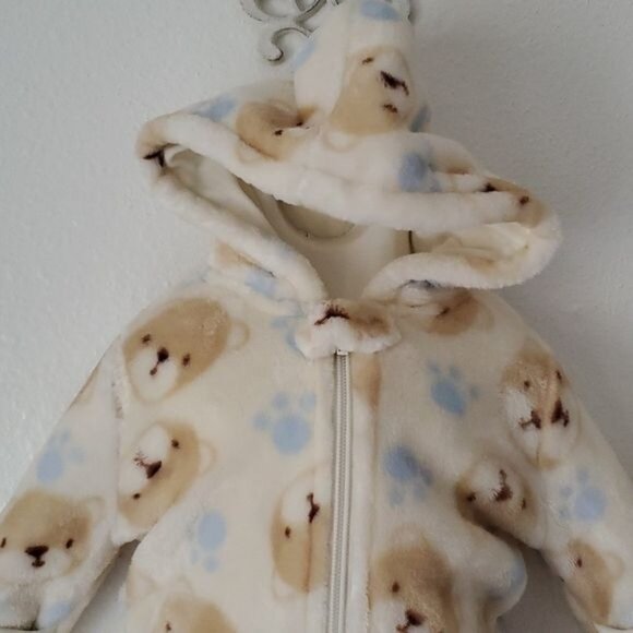 0-3 Months Swaddle Bunting Snow Suit Winter Coat Feet Footed Feetie Hooded - Picture 4 of 16